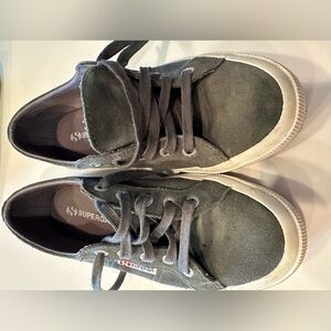 Superga Gray Leather Sneakers unisex